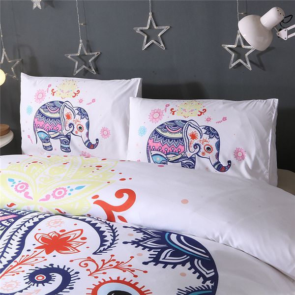 

bedding sets solstice home textile elephant pattern fashion printing 3pcs sets duvet cover pillowcase king  full twin size linen 2w9k