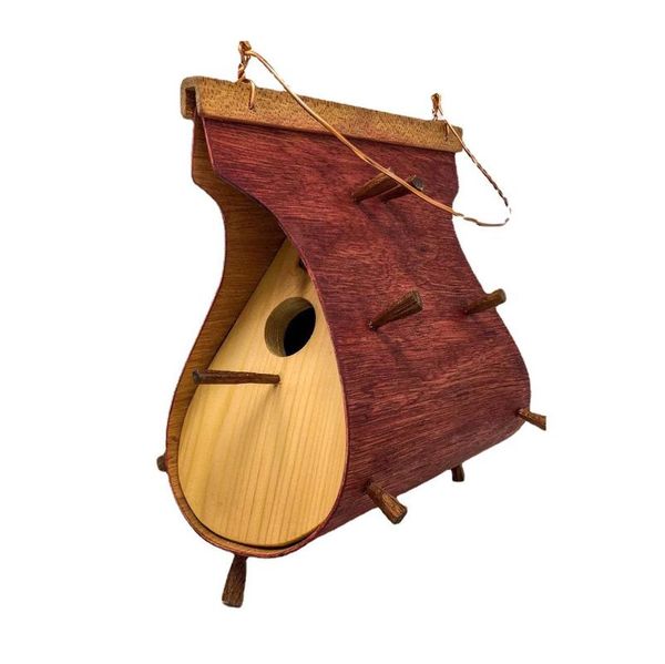 

bird cages hanging birdhouse feeder natural wood outdoor nest birds house box for garden decoration 2021