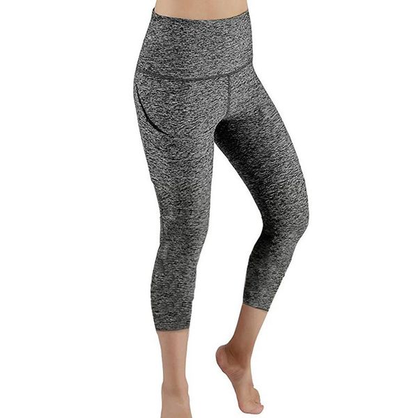 

women's leggings 30# women stretch fitness running gym sports full length active woman pants leggins mujer, Black