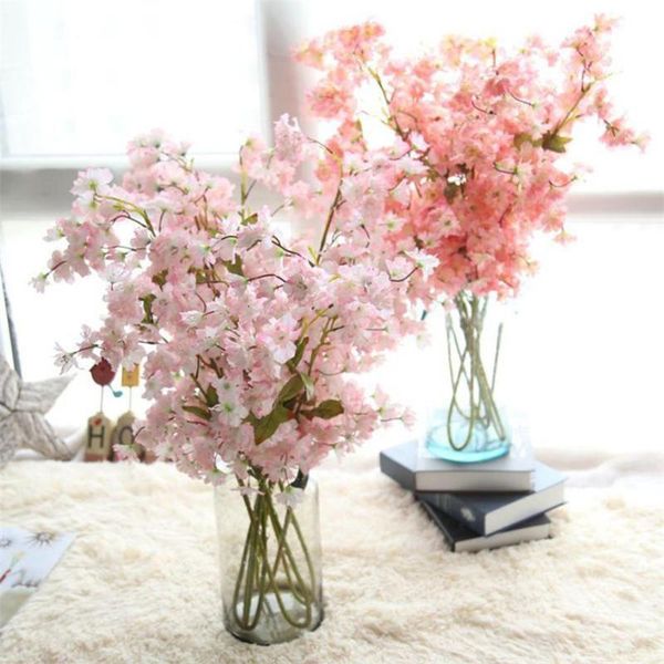 

decorative flowers & wreaths wedding decoration artificial fake flower 1pc cherry blossom silk bridal hydrangea home garden decor