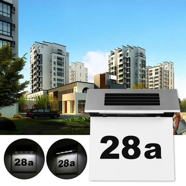 

solar lamps led powered wall light doorplate lamp outdoor apartment house porch numbers with backlight