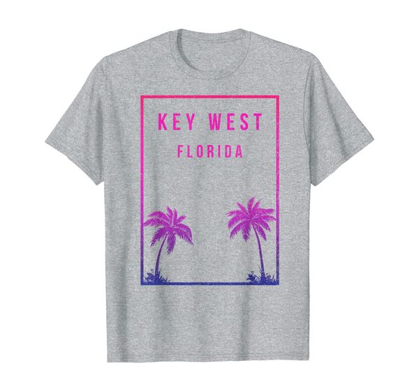 

cool key west florida palm tree beach t-shirt, White;black