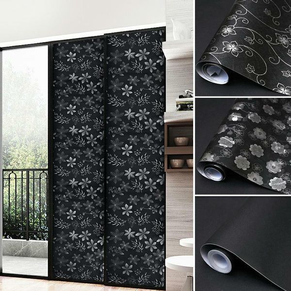 

window stickers removable light blocking static total blackout film privacy room darkening tint black sticker 50x100cm