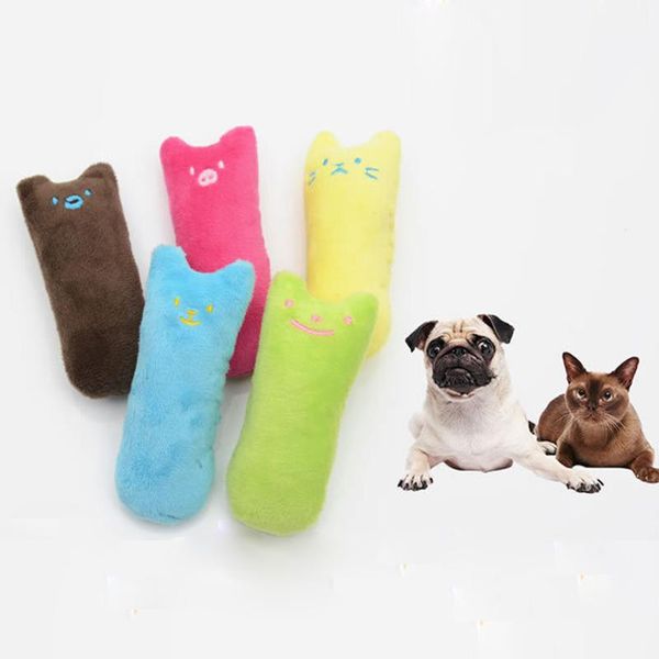 

cat toys catnip candy color thumb shape plush squeaker cute animal pet tools chew