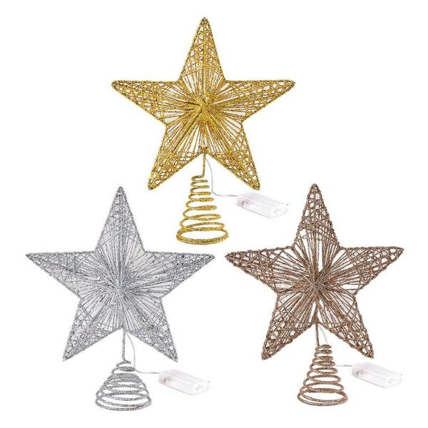 

christmas decorations star tree led treedecoration er ornament gold powder pendant gift family wedding