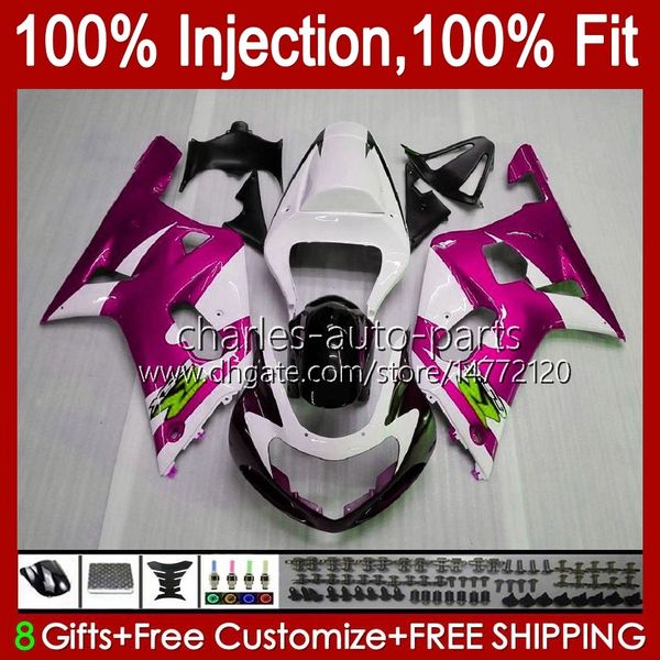 Feedings de molde de injeção para Suzuki GSXR600 GSXR750 600cc 750cc K1 01 02 03 37No.97 GSXR-750 GSXR 600 750 CC GSXR-600 2001 2002 2003 Pink White GSX-R750 01-03 OEM corpo