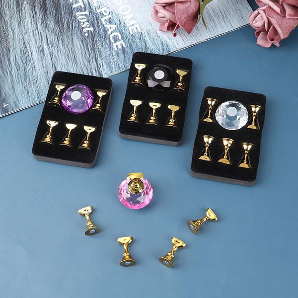 

nail art decorations 1 set tip display stand holder magnetic practice training tool finger painting tools, Silver;gold