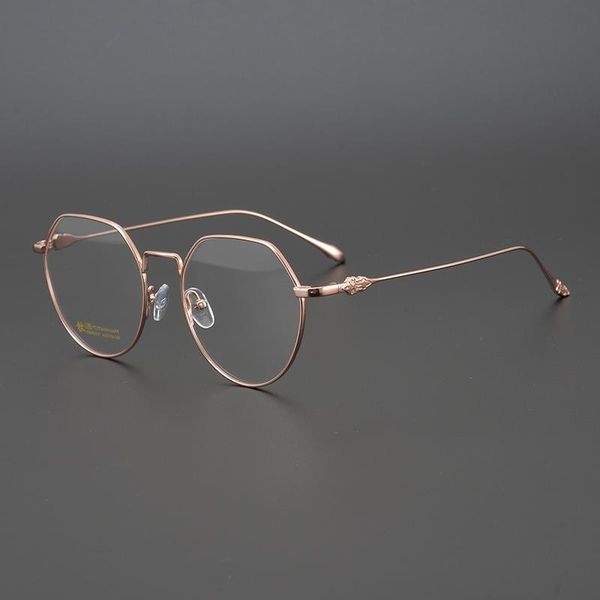 

fashion sunglasses frames ultra light pure titaniu polygonal large frame myopia spectacle full retro customized spectacles, Black