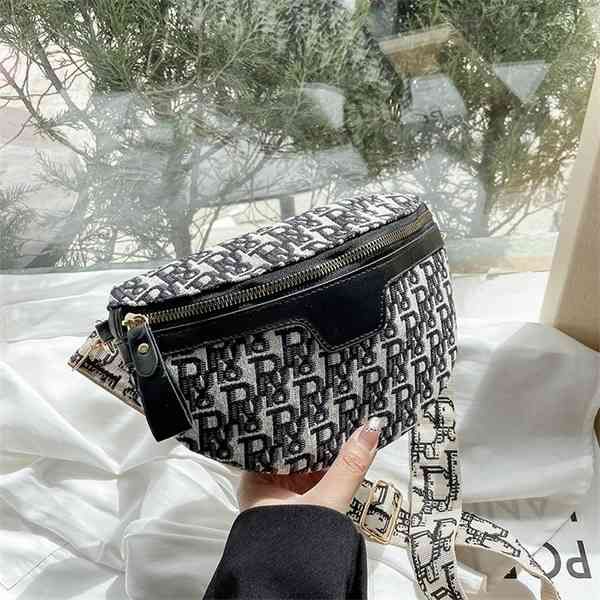 

purse spring and summer new chest bag signature embroidery jacquard waist messenger bag style single shoulder