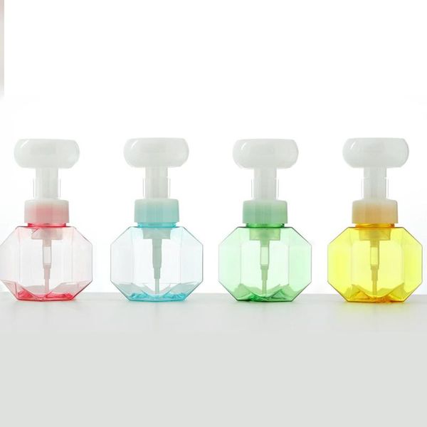 

liquid soap dispenser 5-color flower shape foam foaming pump empty box shower gel bottle kitchen plastic clear bottles