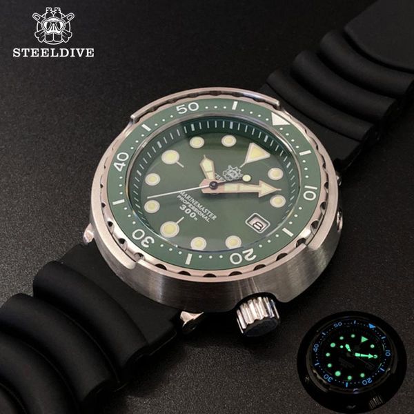 

wristwatches steeldive 1975 tuna canned 300m diving watch automatic steel stainless ceramic bezel nh35 men's wristwatch mechanical watc, Slivery;brown