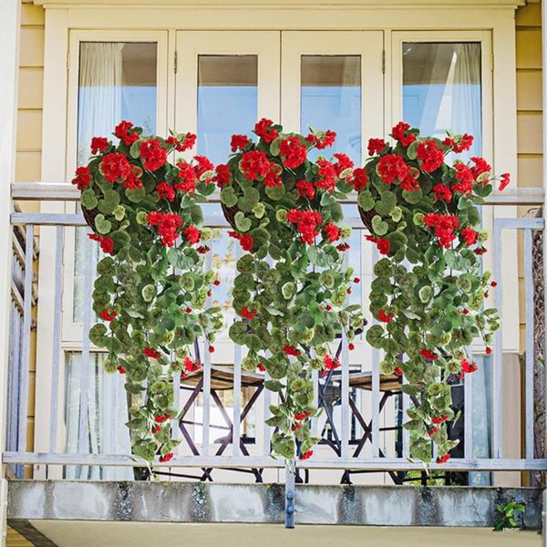 

decorative flowers & wreaths artificial flower hanging design stylish faux silk delicate vivid fake rose for home garden decor