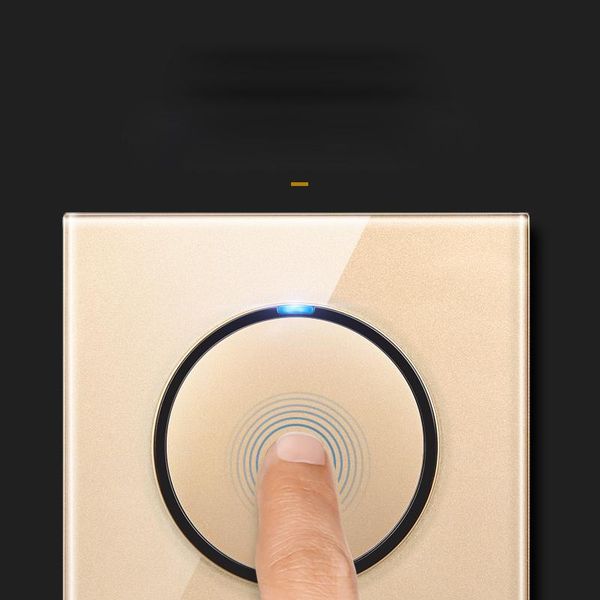 

smart home control champagne gold and white glass switch socket 1 gang 2 3 4 panel wall type 86 with led tv phone