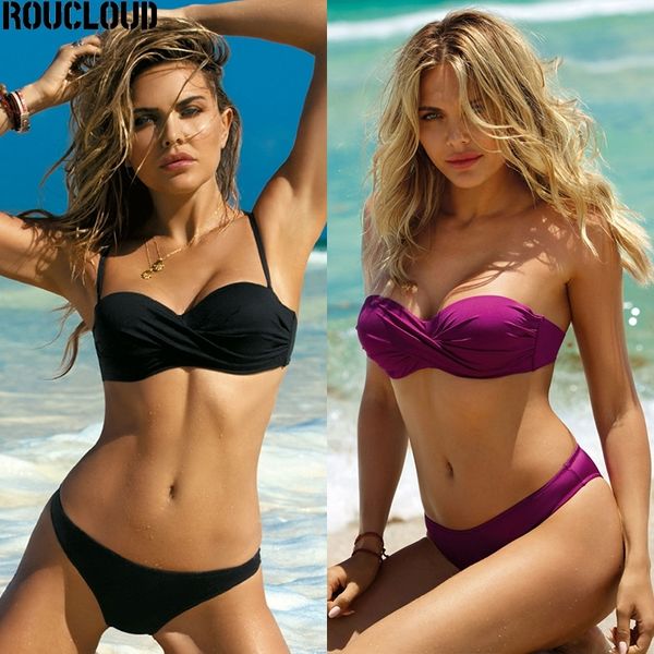 

bikinis women padded push-up bra bikini set bandage swimsuit low waist bathing suit swim maillot de bain biquinis femme 210318, White;black