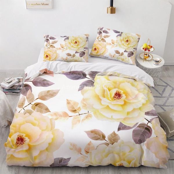 

bedding sets elegant flower set 3d scenery bed linen quilt duvet cover home textile decor twin single  king size fashion