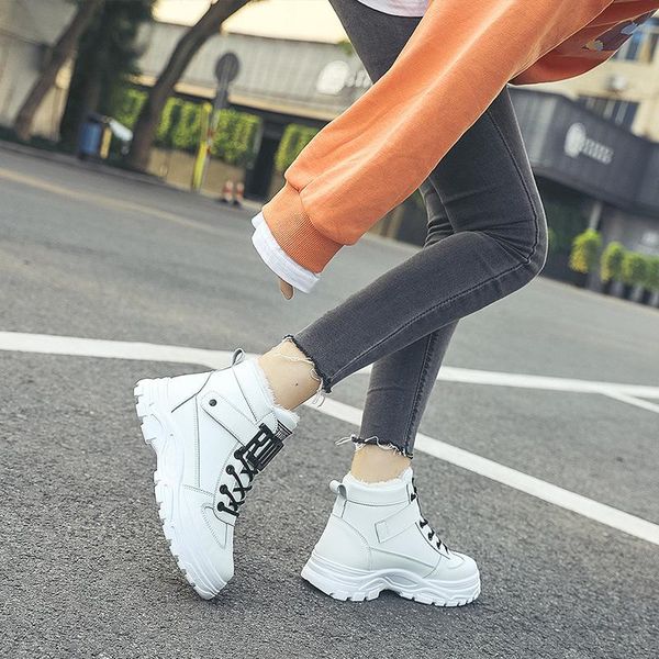 

boots 2021 fashion style high-women winter snow shoes casual woman waterproof warm female white black