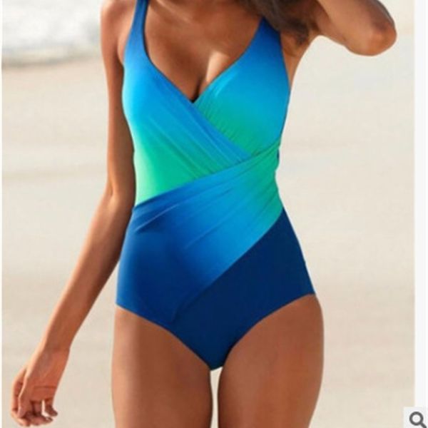 

new swimsuit bikini rainbow gradients big fat one-piece bikini, White;black