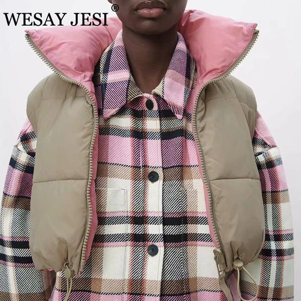 

women's vests wesay jesi fashion jacket chic sleeveless cropped casual short waistcoat three colors coat adjustable drawstring outerwea, Black;white