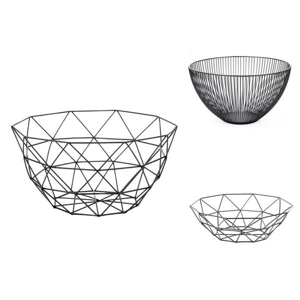 

dishes & plates minimalism modern and simple fruit basket nordic style home living room plate snack storage wrought iron 2021
