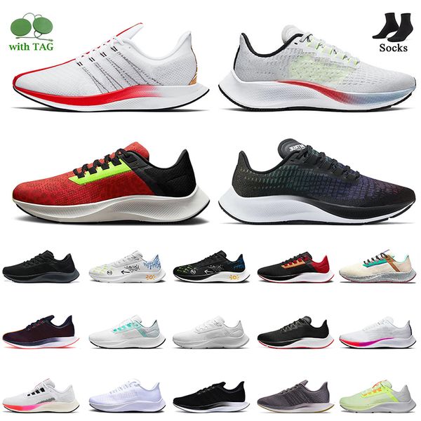 

2022 fashion women men zoom pegasus 37 38 running shoes 35 turbo 2 london marathon pure platium chile red hyper pink be true black vast grey, White;red