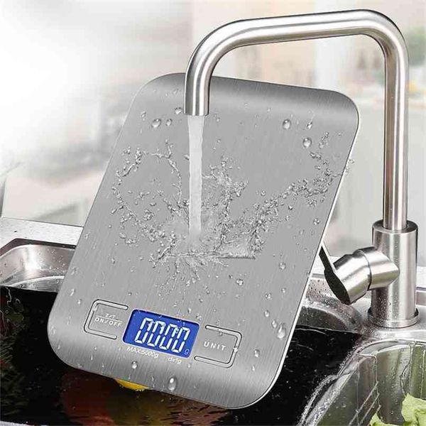 Bilancia da cucina / industriale da 10 kg / 5 kg Bilancia da cucina in acciaio inossidabile Dieta alimentare Bilancia postale Strumento di misurazione Bilance elettroniche LCD 210915