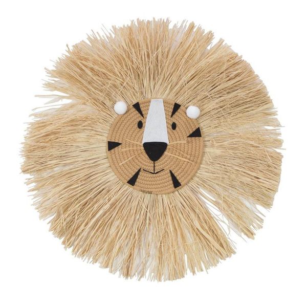 

decorative objects & figurines wall hanging nordic hand woven cartoon lion decorations cotton thread weaving animal head ornament children r