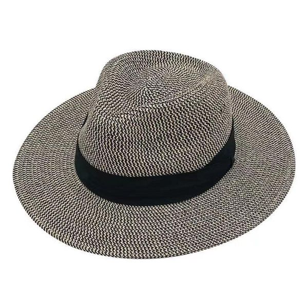 

wide brim hats summer outdoor sunshade straw for men and women travel vacation must-have mixed colors wild fashion classic models, Blue;gray