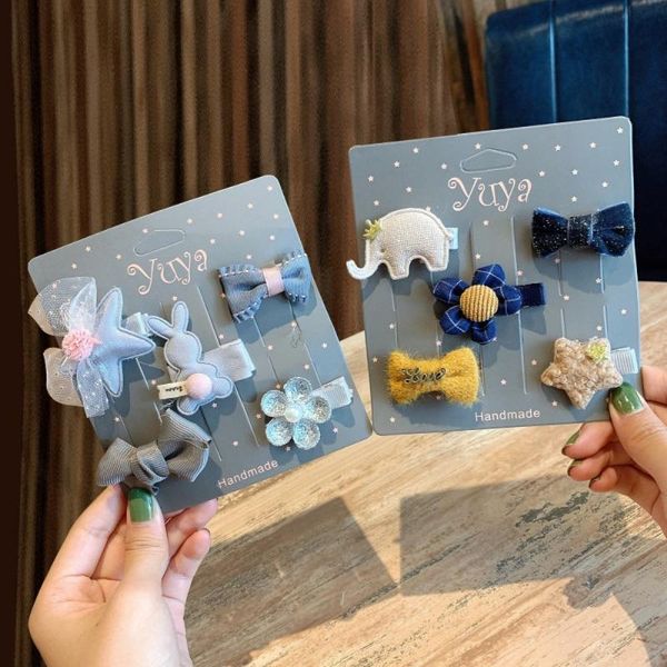 

hair accessories 1set girls cute cartoon animal colorfur hairpins children sweet clip barrettes headband kids fashion set, Slivery;white