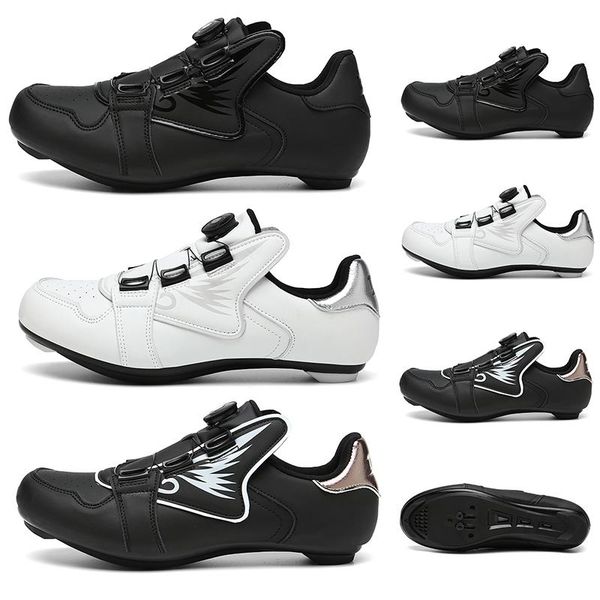 

cycling footwear large size outdoor road bottom self-locking shoes breathable non-slip men's trend, Black