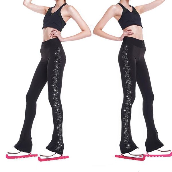 

skiing pants women girl ice figure skating dress practice fleece trousers skate
