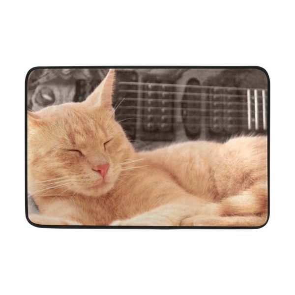 

bath mats sleeping cat printed bathroom mat water absorbent pad doormat door slip-resistant shower 40*60cm