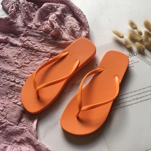

female summer flip flops women's clip toe platform slippers outdoor beach slipper women 2021 fashion sweet style solid shoes, Black