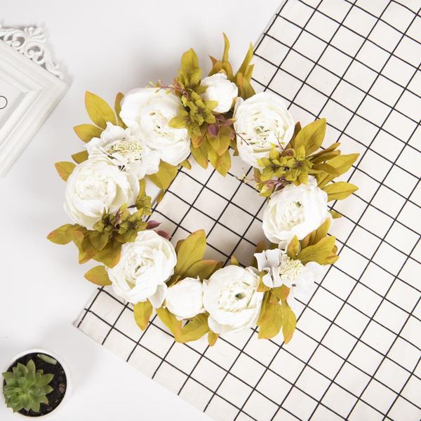

decorative flowers & wreaths 40cm artificial peony flower wreath door wall hanging garland perfect gift wedding party window home decoration