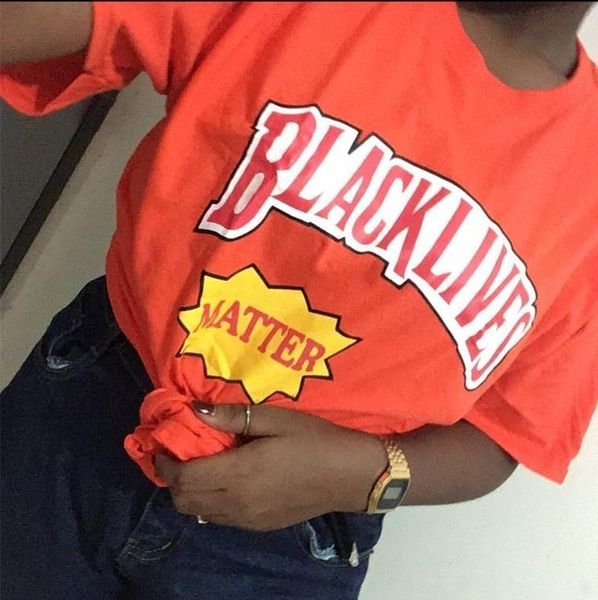 

pudo summer fashion men womens t shirt aesthetic tee black lives 100% cotton matter slogan human rights equality orange, White