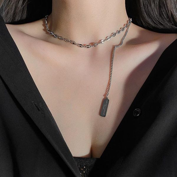 Pingente colares simples colar de metal ins maré frio vento clavícula porco cadeia de nariz sexy feminino moda jóias item