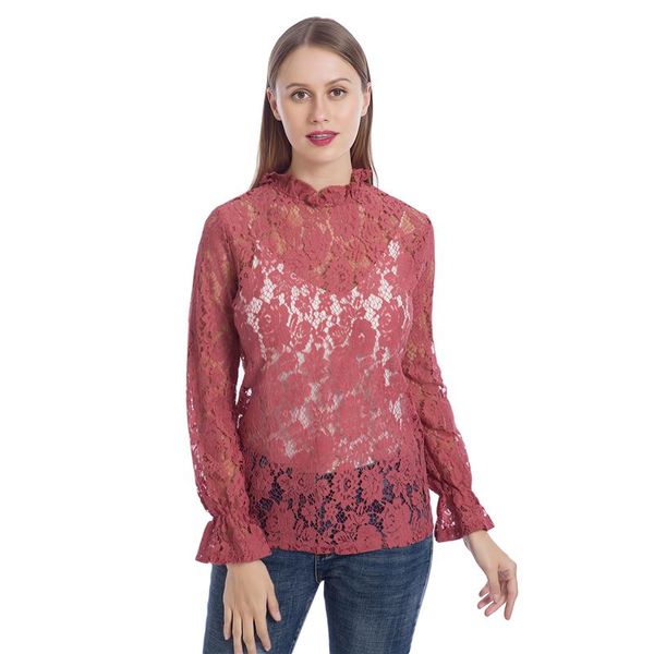 

women's t-shirt spring autumn women fashion flare sleeve hollow ladies vintage trend print t-shirts round neck, White