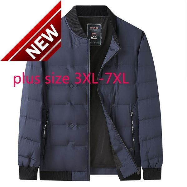 

new arrival fashion suepr large winter men baseball collar short casual thick down jacket plus size 3xl4xl5xl6xl7xl, Black