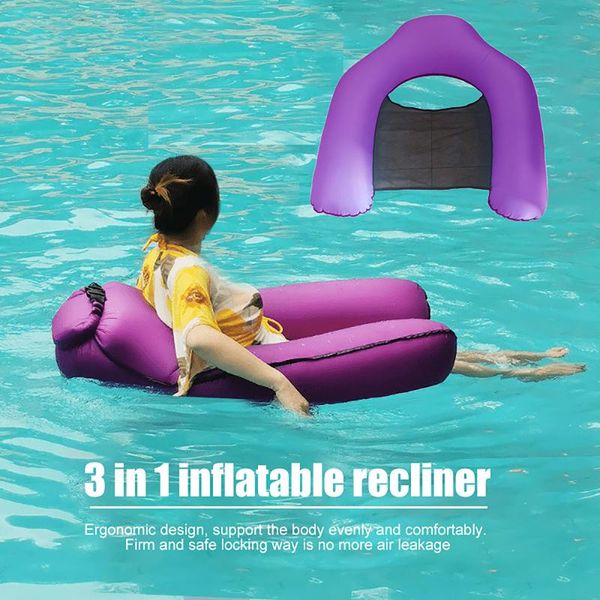 

inflatable floats & tubes portable swimming pool float lounger chair outdoor toys lounger-no pump required for summer beach with backrest