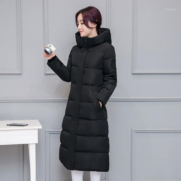 

women's down & parkas kmetram winter jacket women fashion parka clothes 2021 korean long coat female hooded warm manteau femme my, Black