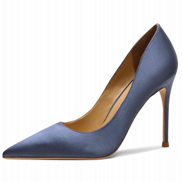 

sandals women blue red black silk cloth dress pumps stiletto high heels banquet shoes pointed toe big size spring m0107 zxpb