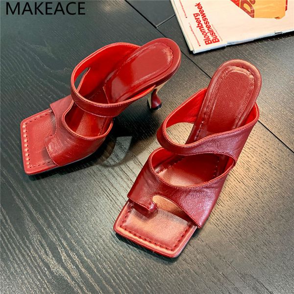 

red flip flops heels gladiator sandals gold slippers women summer party square toe high heel slides mules shoes 80% off outlet online sale, Black