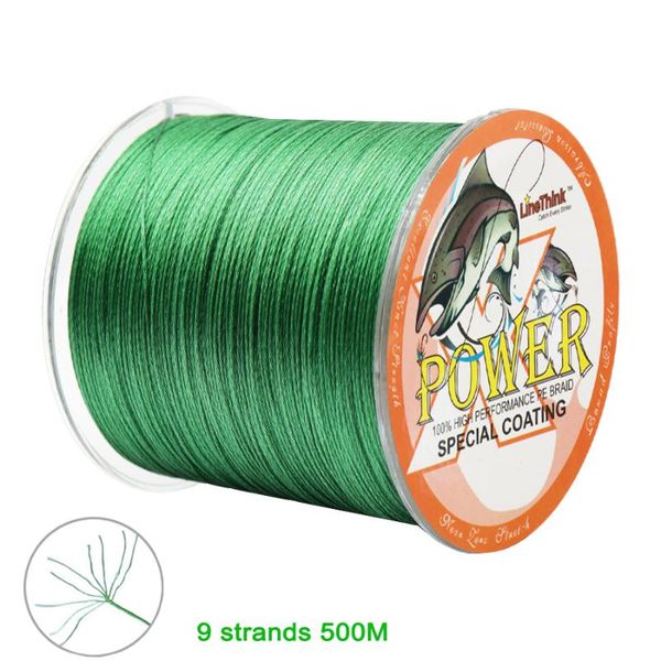 

power 9 strands 500m braided fishing line pe wire multifilament saltwater braid