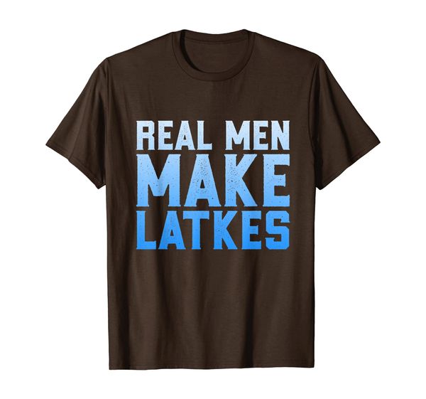 

real men make latkes hanukkah festival of lights jew humor t-shirt, White;black