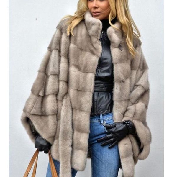 

winter coat warm casual faux fur women abrigo female clothing batwings sleeve furry outerwear plus size thicken fluffy overcoat 211110, Black
