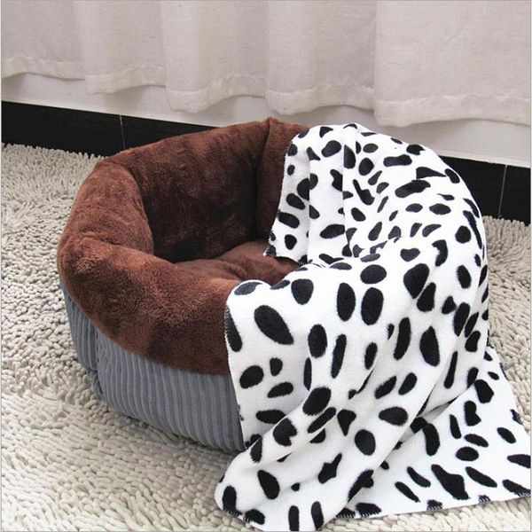 

cat beds & furniture warm pet bed house corduroy winter round sleeping mat pad nest kennel cushion kitten supplies