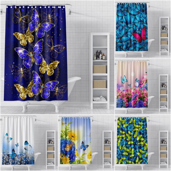 

shower curtains beautiful butterflies curtain bathroom 3d printed waterproof mildew proof home decor