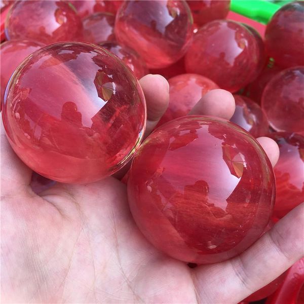 

decorative objects & figurines 1pc red quartz crystal sphere wedding decoration stone ball