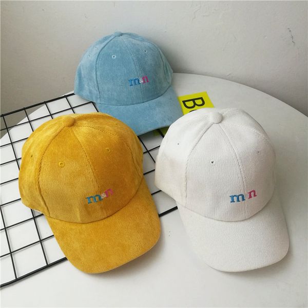 

corduroy baseball with curved eaves men's and women's embroidered letter hip hop autumn winter duck tongue hat, Black;white