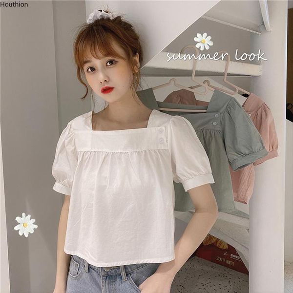 

women's blouses & shirts blusas fashion cotton summer solid color comfortable casual v-neck shirt short sleeve lady, White