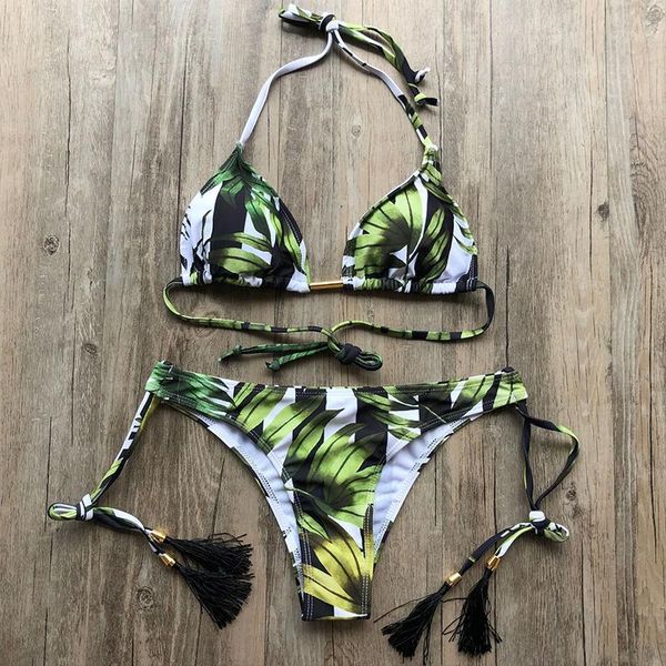 

bikinis set misswim floral print bikini 2021 ruffled swimwear women push up bathing suit tropical brazilian swimsuit female dot biquini